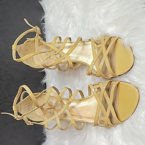 STUART WEITZMANN Nude Colored Strappy Sandals Size 8.5 - Picture 1 of 9